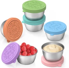 6X1.6 Oz Salad Dressing Container Steel Small Condiment Containers with Leakproo