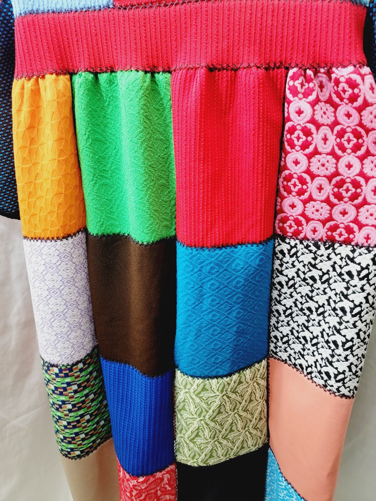 Multicolor Handmade Patchwork Robe Medium Size Po… - image 6