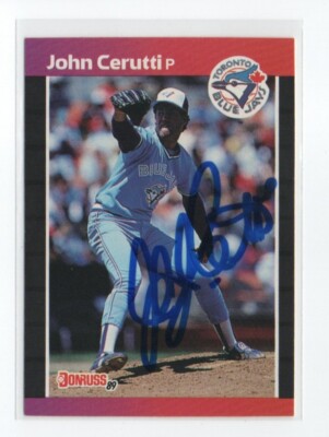 JOHN CERUTTI TORONTO BLUE JAYS 1989 DONRUSS IP/TTM AUTOGRAPH AUTO