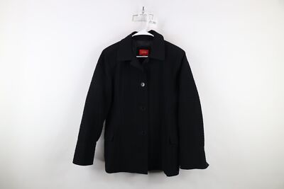 Vintage 90s Y2K Esprit Womens Size Medium Babydoll Quilted Jacket Coat Black