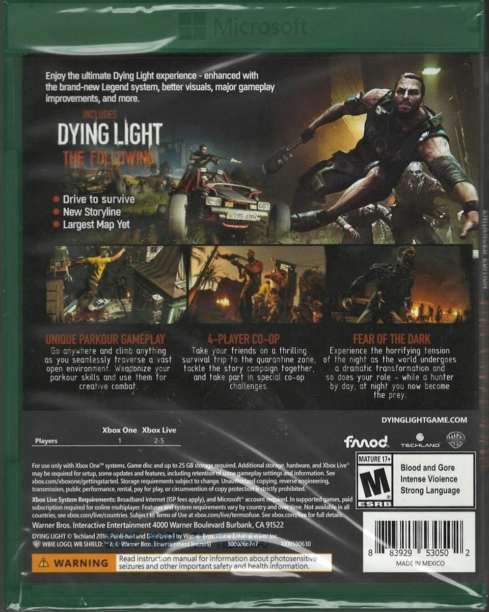 Dying Light The Following Enhanced Edition Xbox One Brand New Factory Sealed