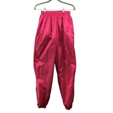 VTG Reebok Pink Windbreaker Warm Up Track Pants Womens S Jogger Zip Ankle