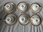 MTK Tohki Japan Porcelain Blue China Plate Gold Trim Set of 6 teacups saucers — photo 6