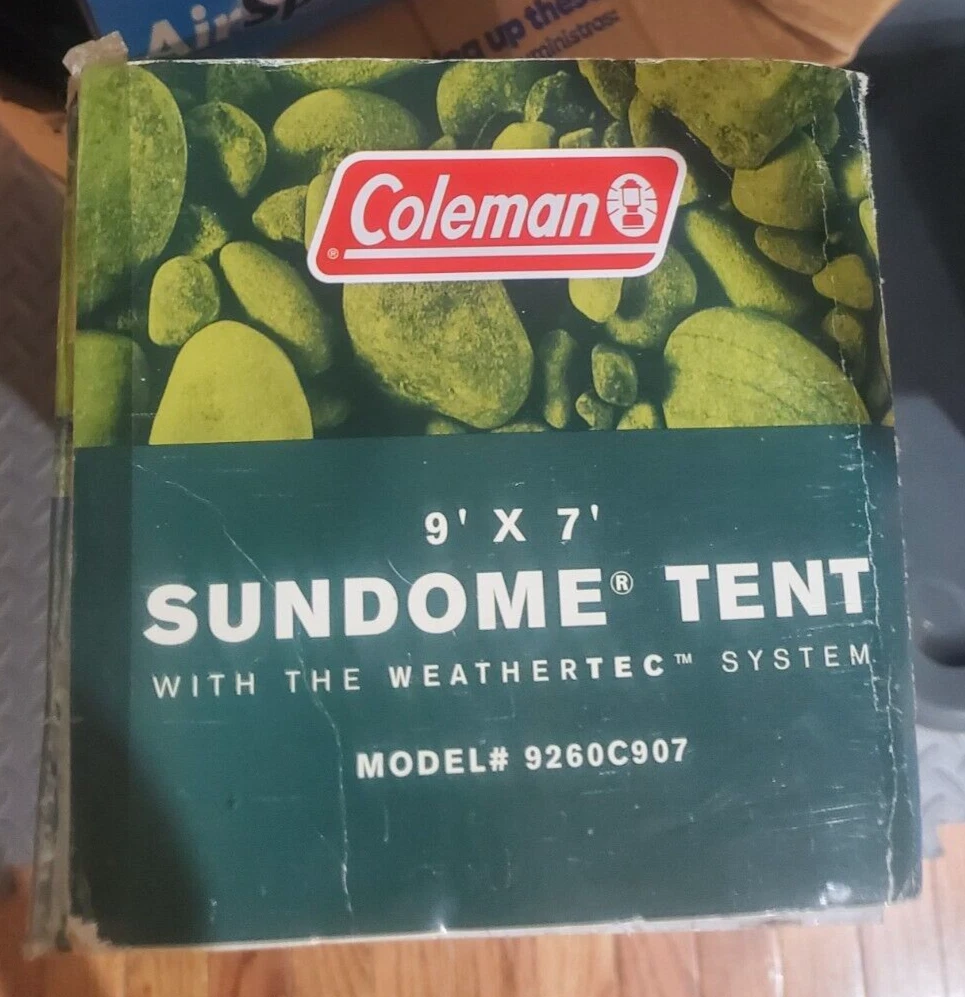 New in Box COLEMAN Sundome 4 Person Hiking Camping Tent w/ Rainfly | 9' x 7'