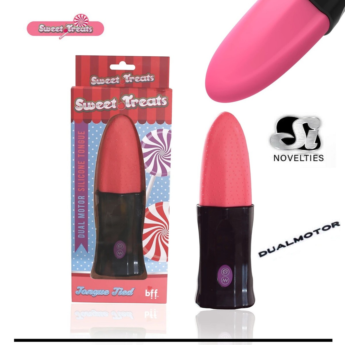 Sweet Treats Vibrating Tongue Tied Pink Oral Sex Toys for Women SILICONE  Vibe