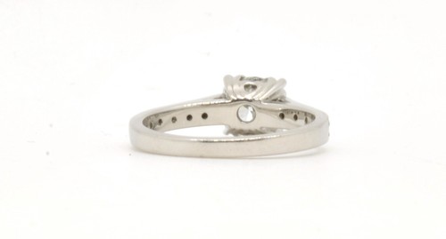 JABEL Platinum .80CT Brilliant Cut Diamond Solitaire & Accents Engagement Ring - Picture 5 of 16