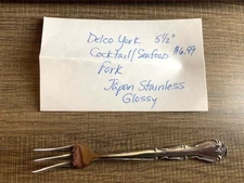 Delco YORK Cocktail Seafood Fork Stainless Glossy 5-1/2" VGUC