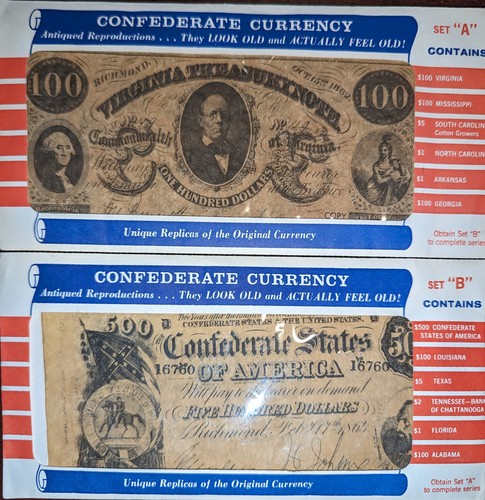Confederate Currency Replicas Set A & B Complete | eBay