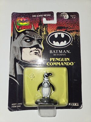 1992 Vintage Ertl ''Batman Returns'' Penguin Commando Metal Figurine On Card