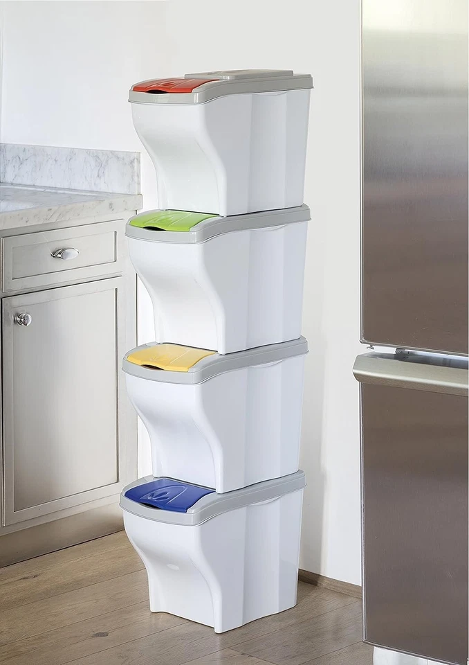 Bama Poker PATTUMIERA per RACCOLTA DIFFERENZIATA COMPONIBILE 4 SECCHI 80 Litri - Immagine 3 di 4