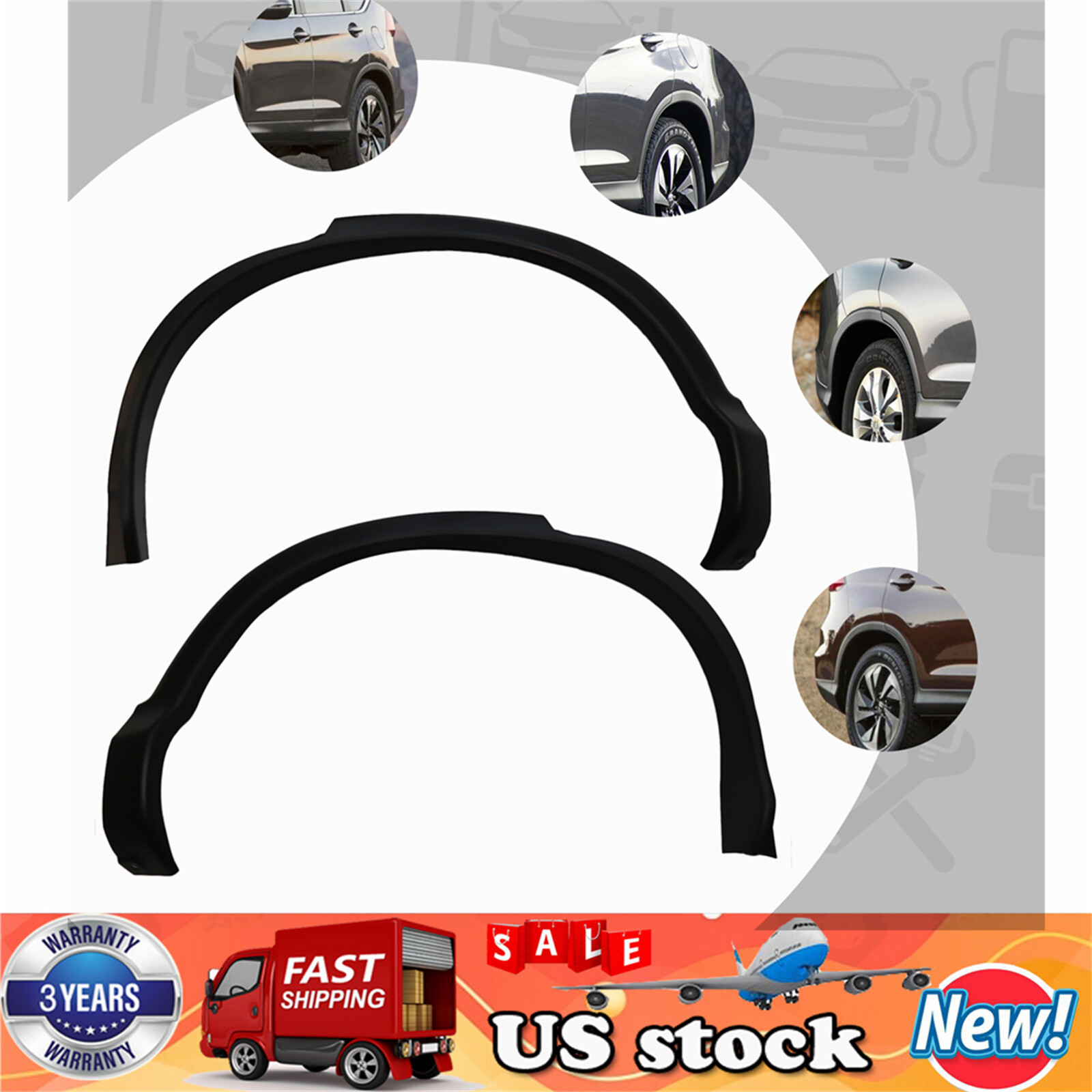 2Pcs Rear Left&Right Fender Wheel Flare Trims Set For Honda CRV CR-V 2012-2016