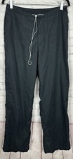 VTG Nike Pants womens Black mesh lining drawstring waist convertible sz M pocket