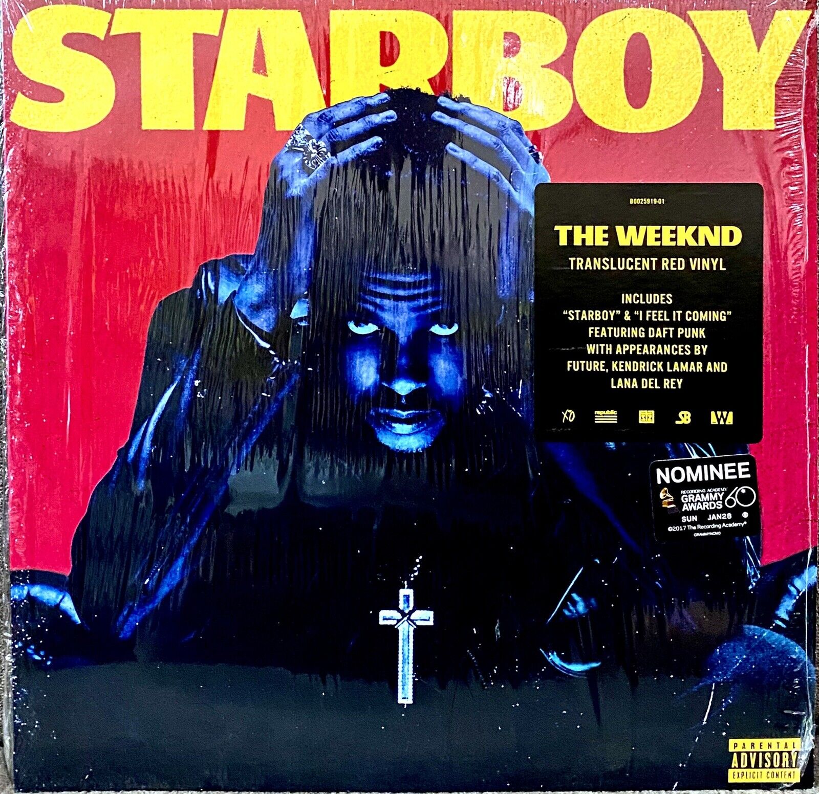 Starboy by The Weeknd (Record, 2017)Rare Translucent Red Vinyl Limited  Edition