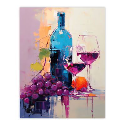 Wine Lovers Oil Painting Kitchen Artwork Wall Art Poster Print Picture