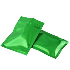 100/500 Glossy Green Smell Proof Mylar Foil Bags Resealable Zipper Seal Pouch