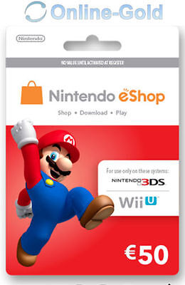 Nintendo eShop card 50 euro Nintendo Digital Key código ...