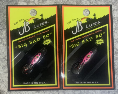 2 Packs JB Lures Big Bad Bo Ice Fishing Jigs 1/16 OZ Pink Glow | eBay