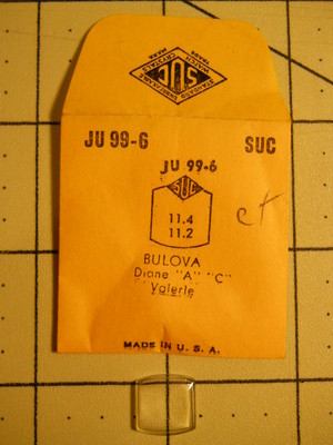 SUC JU99-6 Watch Crystal Fit Bulova Diane A C Valerie - 11.4 x 11.2 mm Repair