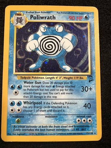 Pokemon Poliwrath Holo 15/130 from Base Set 2 in LP- condition!
