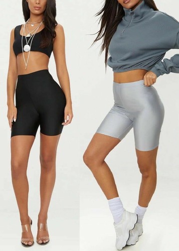 Frauen Damen Radfahren Shorts glänzend Tanzen Nylon Lycra Gym Yoga Slip  Swim Wear | eBay