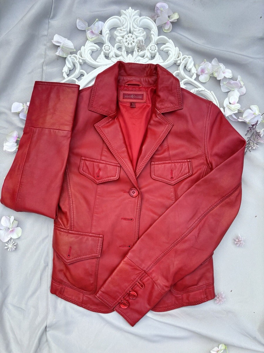 ヴィンテージ　赤　レザージャケット　Sサイズ　ウィメンズ SIZE S WILSON'S Red Leather Jacket | eBay