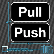 Push Pull Sticker Set - 4"x2" - vinyl decal self adhesive door window office