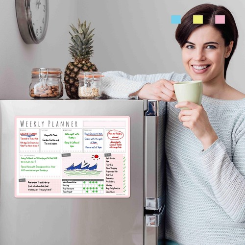 Weekly Planner Whiteboard | Magnetic Calendar for Fridge and Dry Wipe Pens - Picture 28 of 35