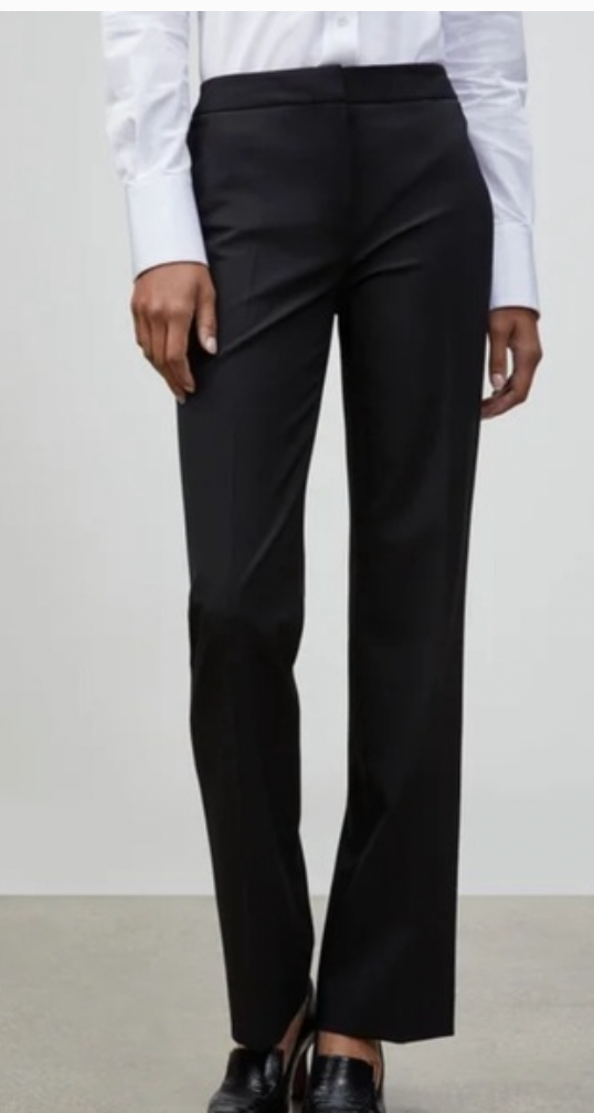 Lafayette 148 New York Bootcut Trouser Black Stretch Wool Full Length Womens 8