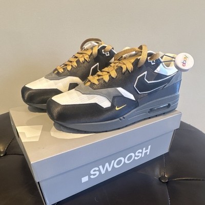 Nike Air Max 1 '86 OG Swoosh Mashup Black White Gold Low Top Men's Sneakers