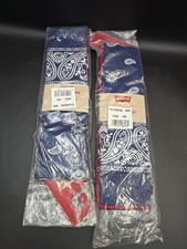 2 Levi's Unisex Adult 3 Piece 100 Cotton Bandana Set Blue Black Red New