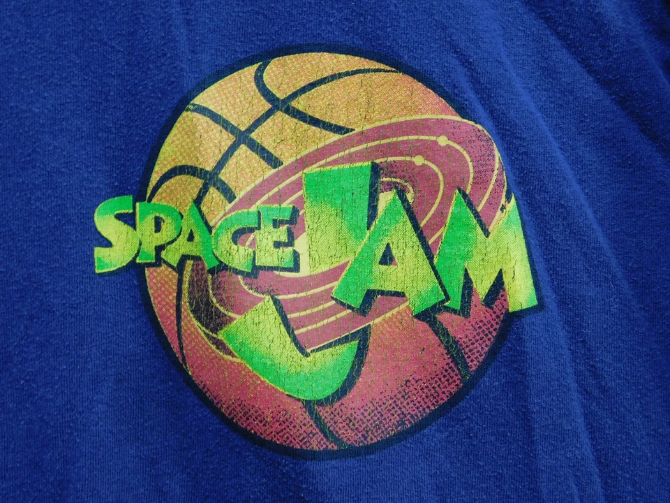 Vintage Space Jam Shirt Long Sleeve Mens XL Navy Basketball Looney Tunes 90s - Image 4 of 4