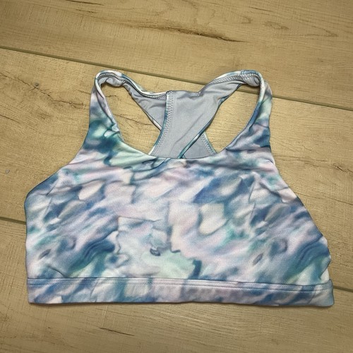 All in Motion Blue and White Girls Sports Bra Size Medium