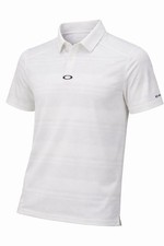    Oakley Golf Polo Shirt White Striped Performance Short Sleeve Men  s Small S