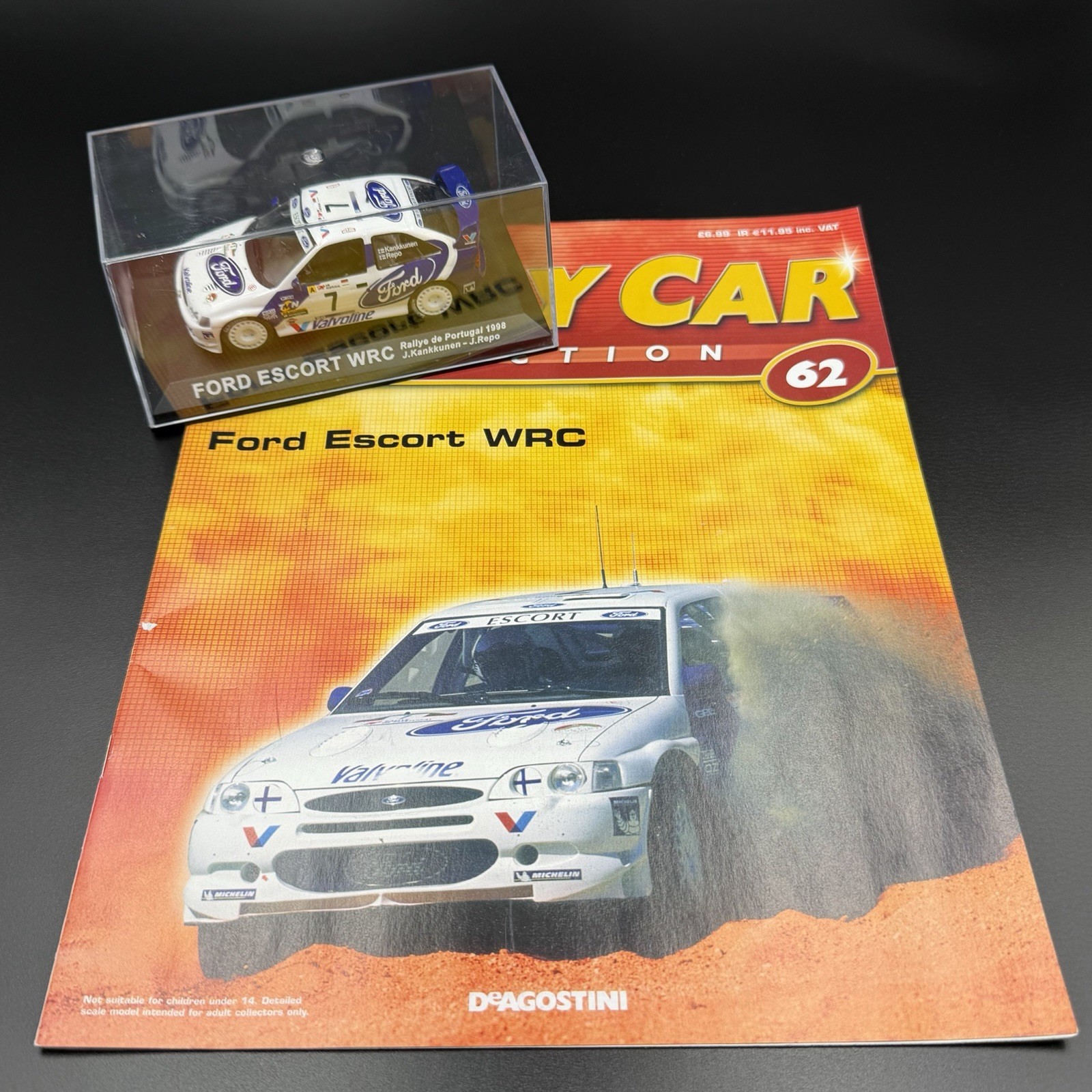 DeAgostini Rally Car #62 - Ford Escort WRC Portugal Rally 1998 Model + Magazine