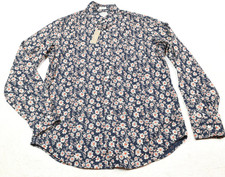 J.Crew Stretch Secret Wash Cotton Poplin Shirt Mens Medium Blue Floral Classic