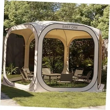  Screen House Tent Pop-Up, Portable Screen Room Canopy Instant 12×12 FT Beige