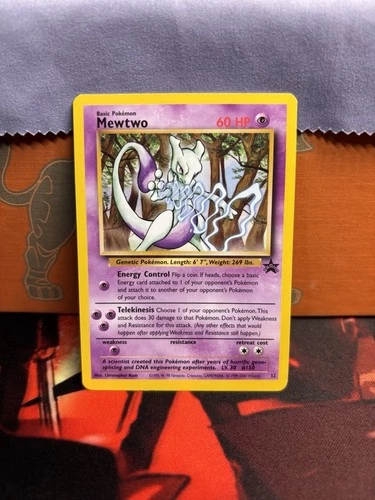 Mewtwo WoTC Black Star Promo #12 Vintage Pokemon 2000 LP Christopher Rush
