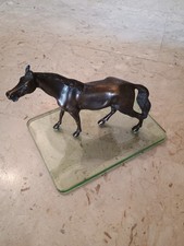 Cavallo In Bronzo Su Lastra Di Vetro