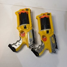 Nerf Maverick Rev-6 N-Strike Yellow Revolver Dart blaster QTY 2 2004 Hasbro