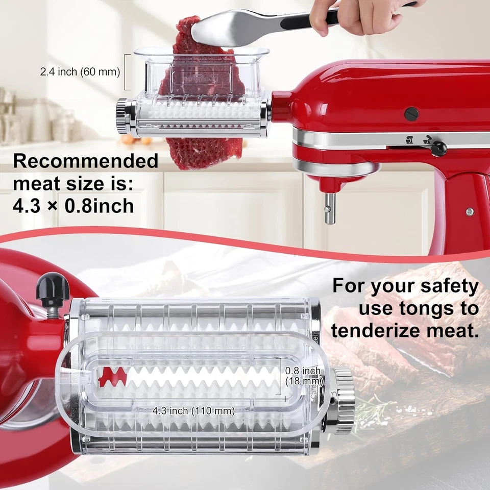 Accesorio ablandador de carne ajustable de 3 espesores para batidoras de pie Kitchenaid, Du Foto 3 de 4