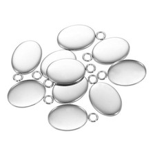 Oval Pendant Blank Tray, 20Pcs 11mm Cabochons Setting Blank Connector Base