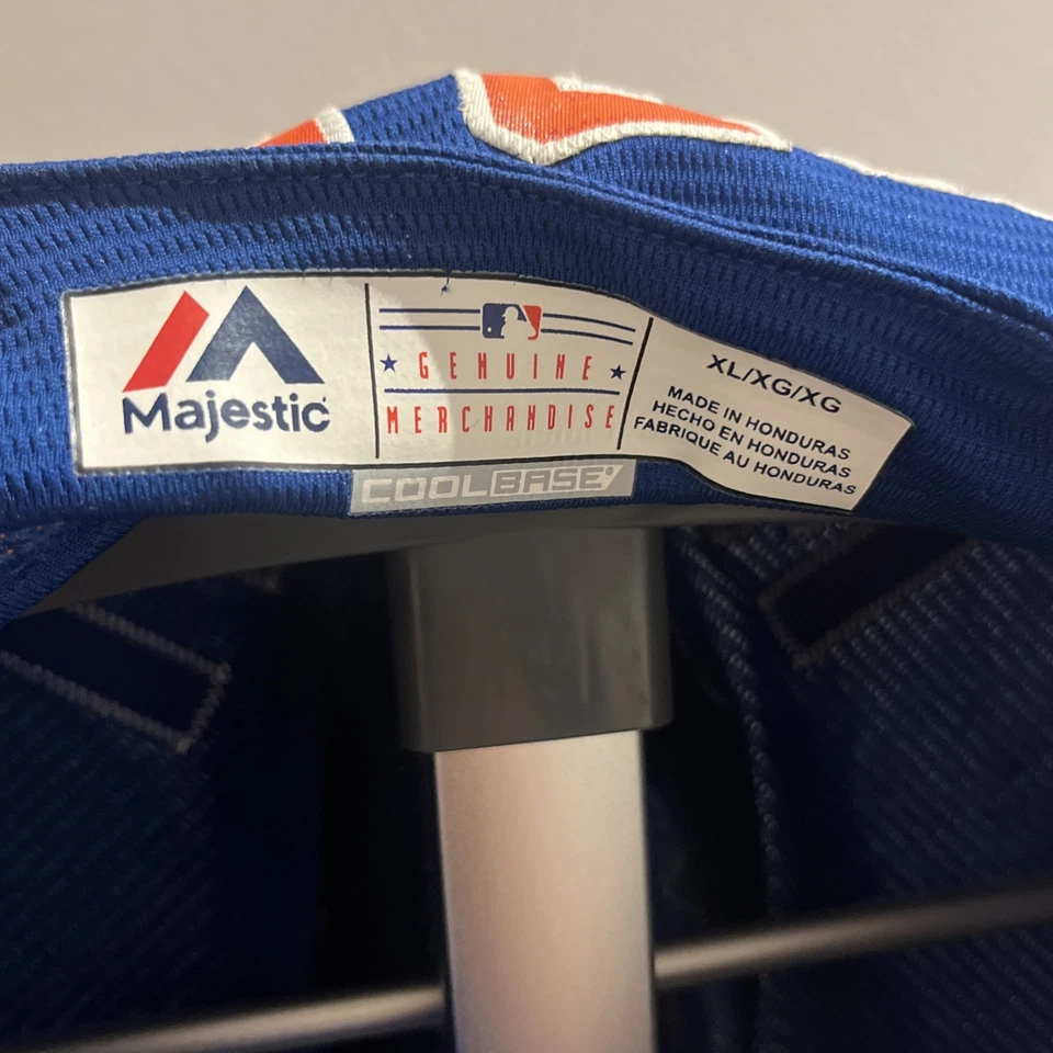 Jersey azul Daniel Murphy Majestic Cool Base New York Mets #28 talla XL para hombre Foto 3 de 4