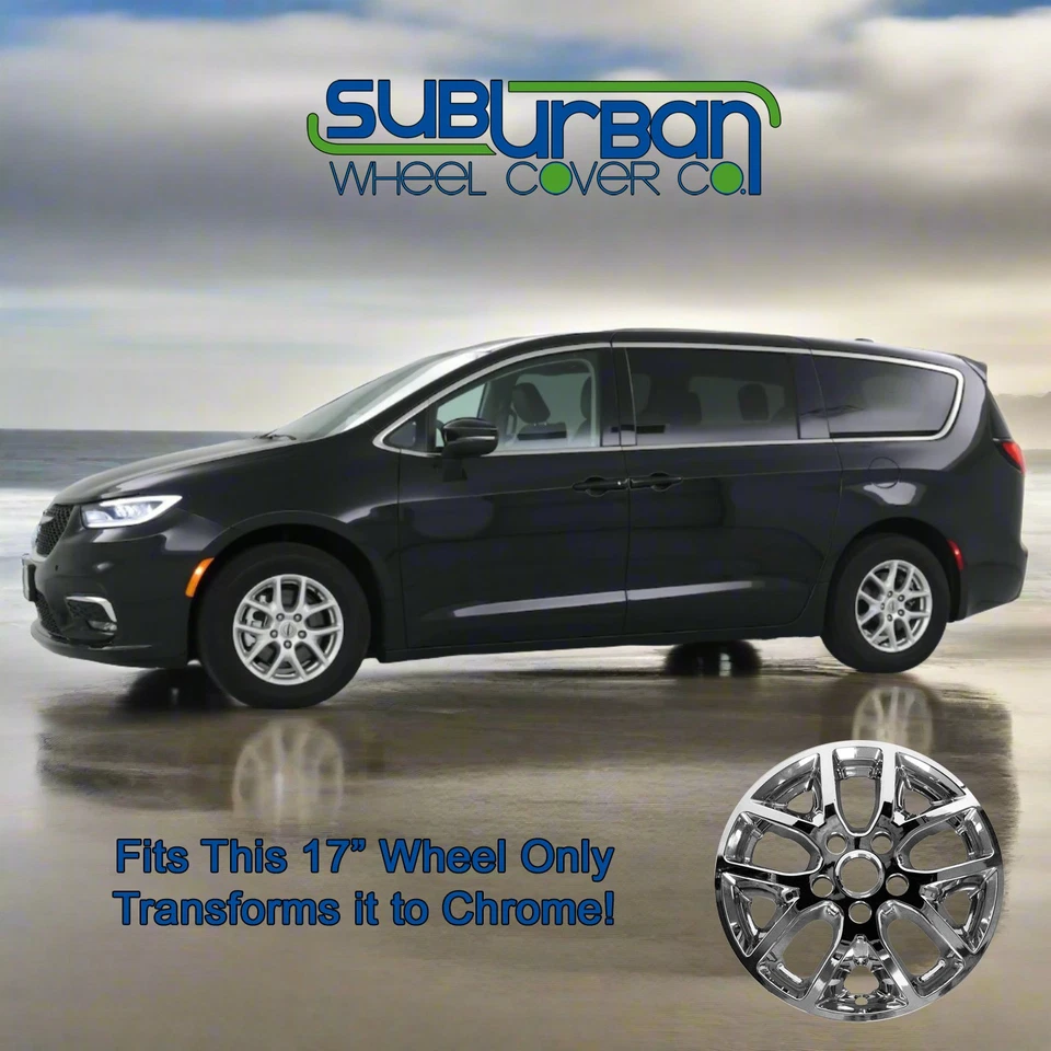 👀 Juego de cubiertas de rueda cromadas de 17" para Chrysler Pacifica Touring # 7259P-C 2017-2025 Foto 2 de 4