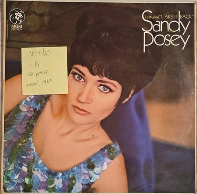 Sandy Posey Self Titled Vinyl Record VG+/VG C8051 1967