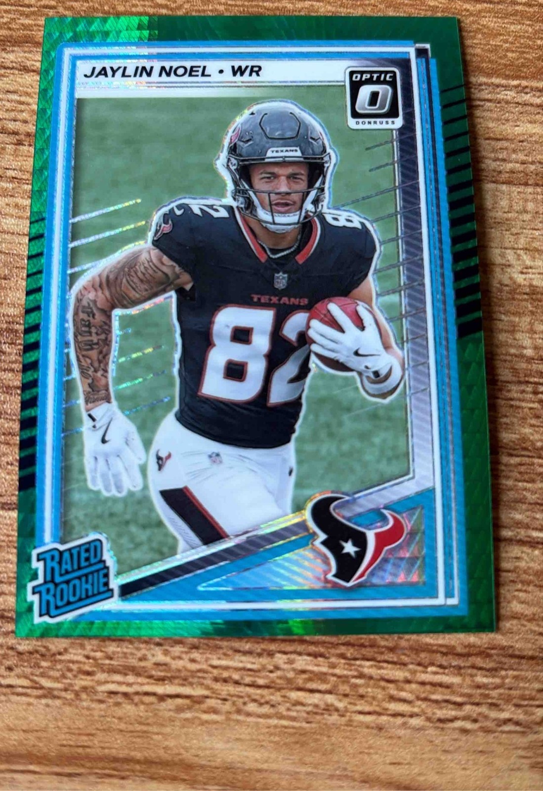 2025 Panini Donruss Optic Jaylin Noel Green Hyper Prizm #241 Rated Rookie Texans