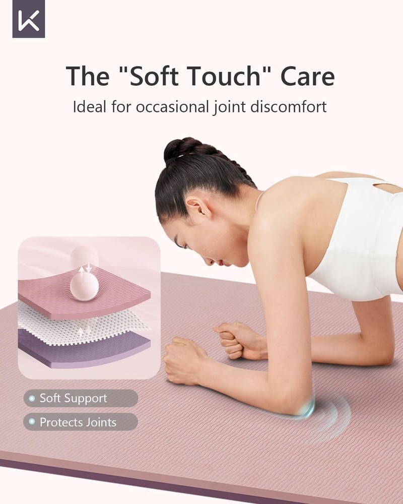 Non-slip 72x24 Double-Color Hot Yoga Mat for Women - Extra Grip Exercise Mat