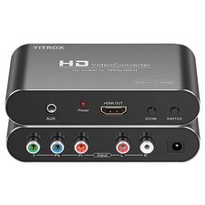 Component to HDMI Converter Upscaler Scaler, YPbPr to HDMI Converter 1080P fo...