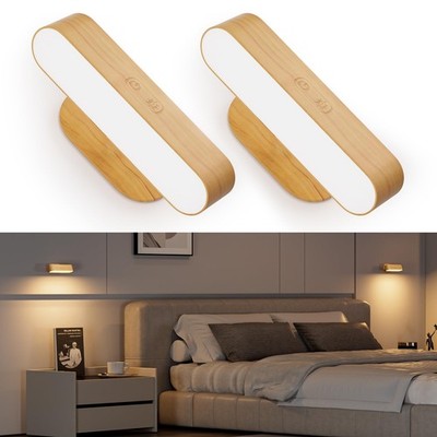 Hensam Batteriebetriebene Wandleuchten, Kabellose LED Wandleuchte 2er Set für