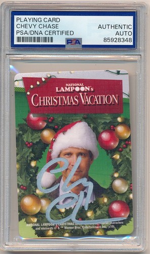 CHEVY CHASE AUTOGRAPH SIGNED CHRISTMAS VACATION PLAYING CARD PSA AUTHENTIC AUTO