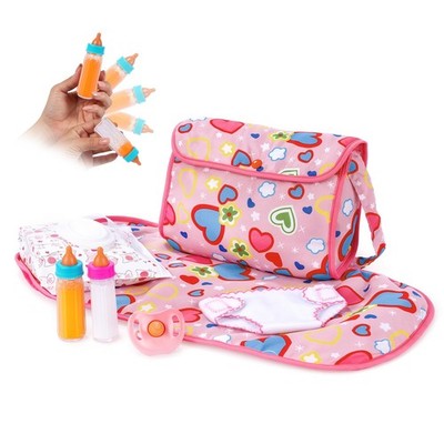 8 Pcs Baby Diaper Bag Set with Magic Bottles, Baby Doll Accessories Includes ...